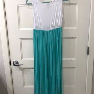 Aqua Maxi Maternity Dress
